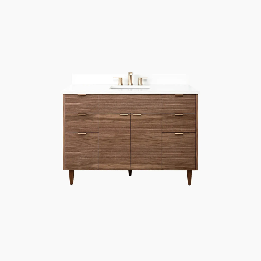 Austin Stainless 48" American Black Walnut Bathroom Vanity
