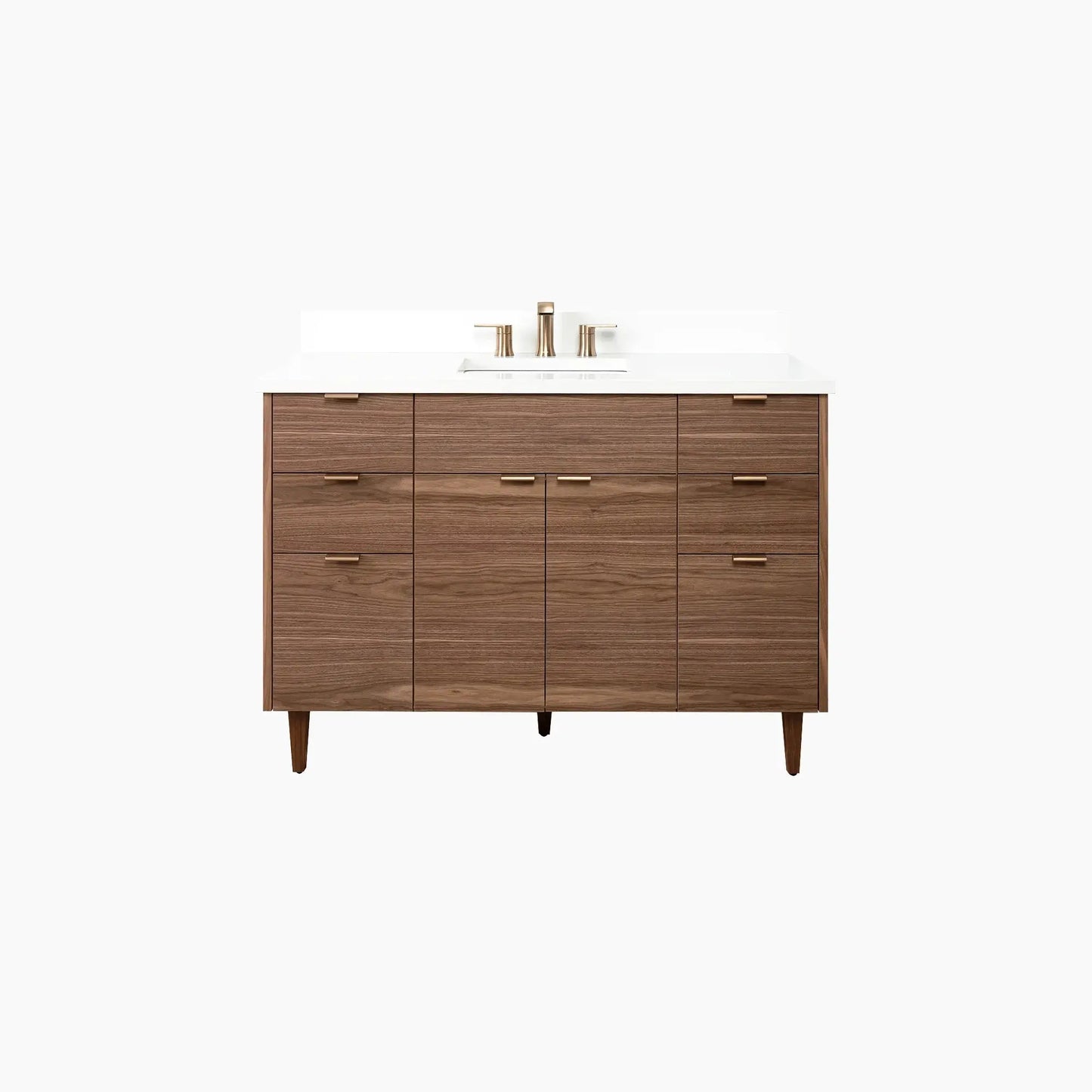 Austin Stainless 48" American Black Walnut Bathroom Vanity