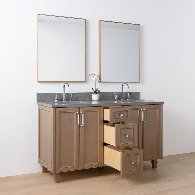 Davenport 60", Teodor® Almond Coast Vanity, Double Sink