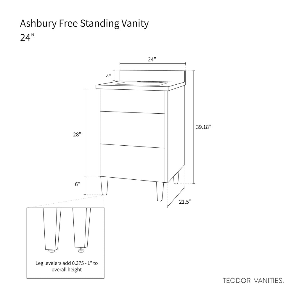 
                  
                    Ashbury SLIM 24" Natural White Oak Bathroom Vanity - All Drawers Teodor Bathroom Vanity Canada
                  
                