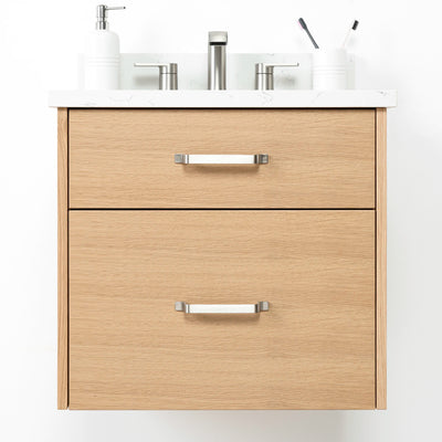 Ashbury 24" Wall Mount Natural White Oak Bathroom Vanity