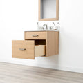 
                  
                    Ashbury SLIM 24" Wall Mount Natural White Oak Bathroom Vanity - All Drawers Teodor Bathroom Vanity Canada
                  
                