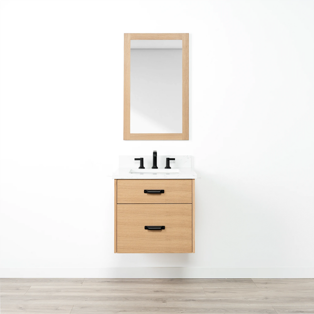 
                  
                    Ashbury 24" Wall Mount Natural White Oak Bathroom Vanity - All Drawers
                  
                