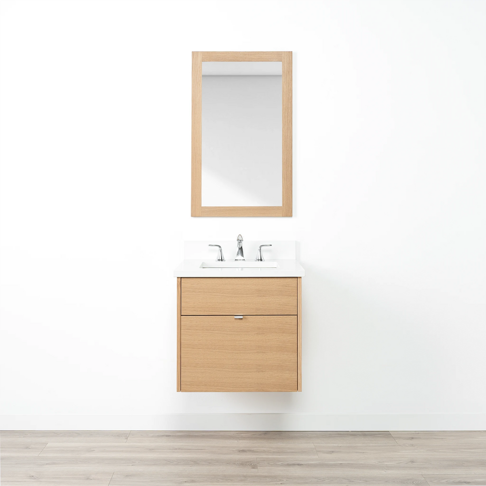 
                  
                    Ashbury 24" Wall Mount Natural White Oak Bathroom Vanity - All Drawers
                  
                