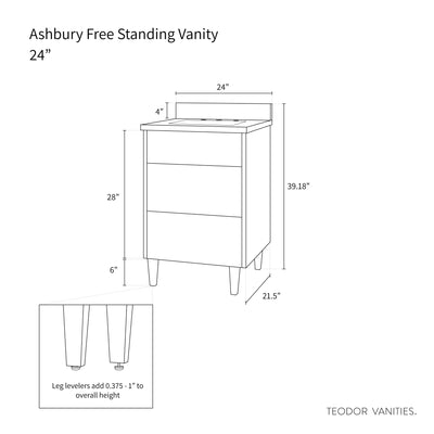 Ashbury 24" Natural White Oak Bathroom Vanity