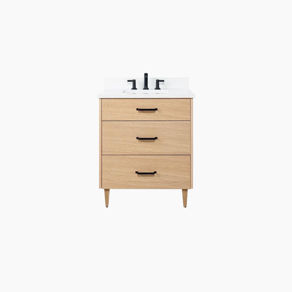 
                  
                    Ashbury 30" Natural White Oak Bathroom Vanity - All Drawers
                  
                