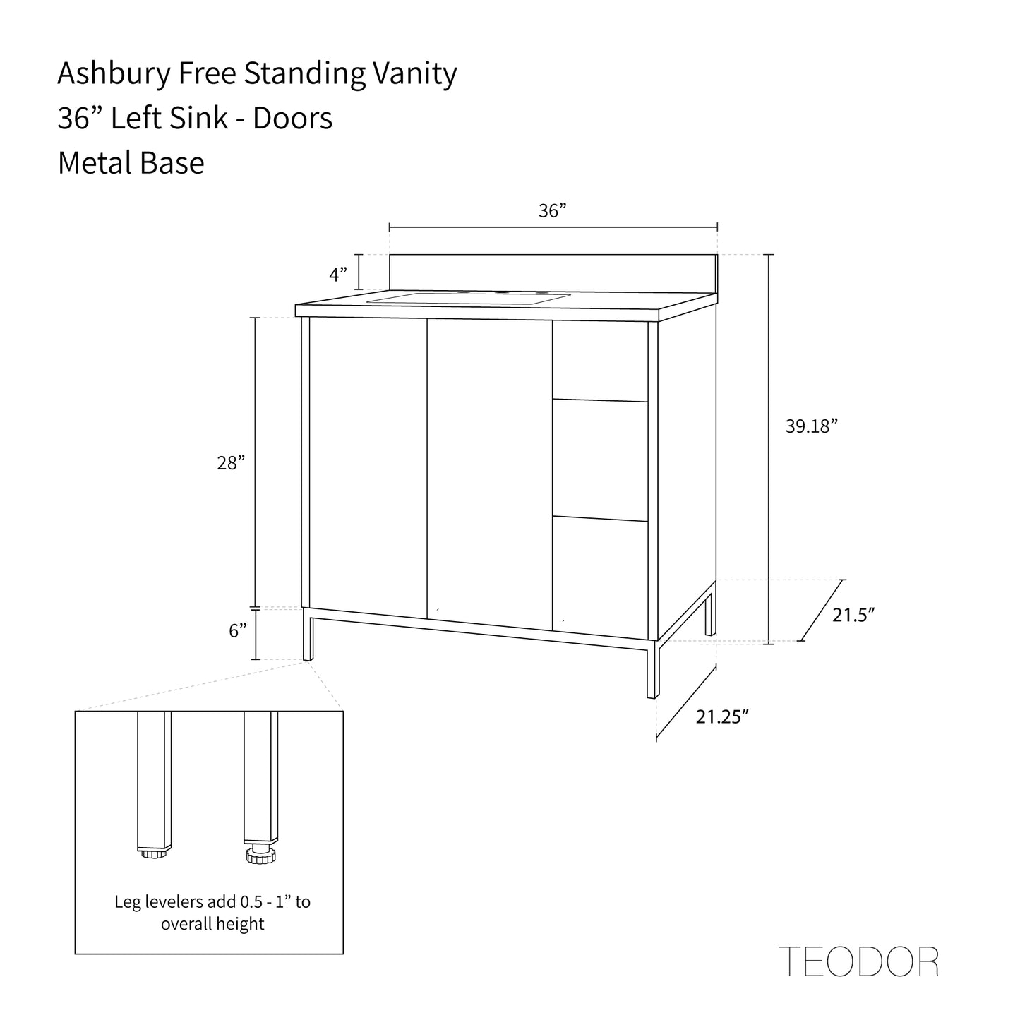 
                  
                    Ashbury 36" Natural White Oak Bathroom Vanity, Left Sink
                  
                