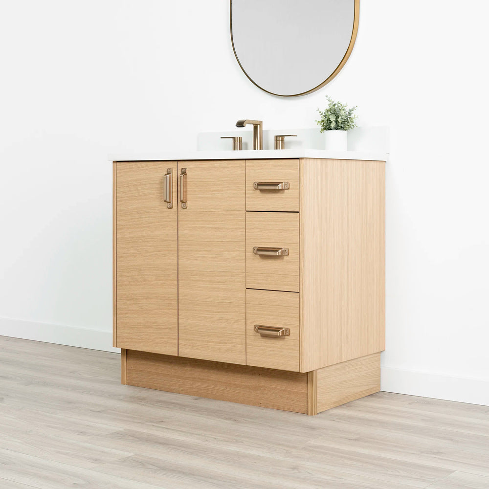 
                  
                    Ashbury 36" Natural White Oak Bathroom Vanity, Left Sink
                  
                