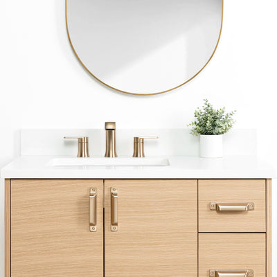 Ashbury 36" Natural White Oak Bathroom Vanity, Left Sink