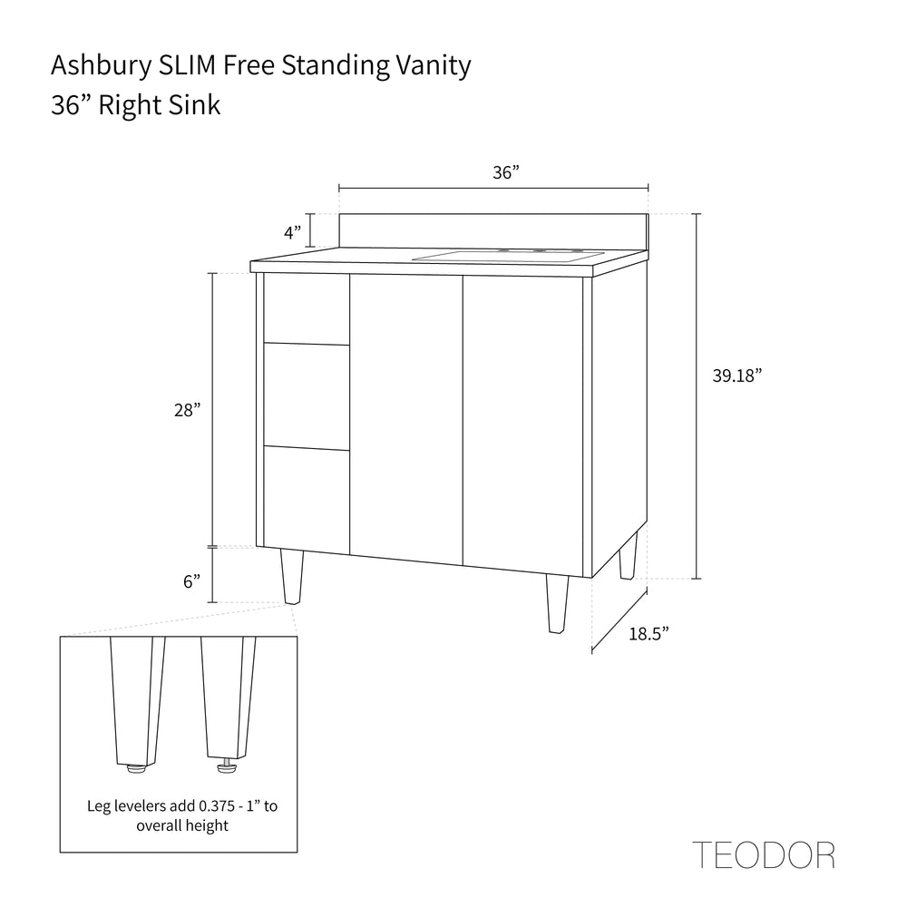
                  
                    Ashbury SLIM 36" Natural White Oak Bathroom Vanity, Right Sink
                  
                
