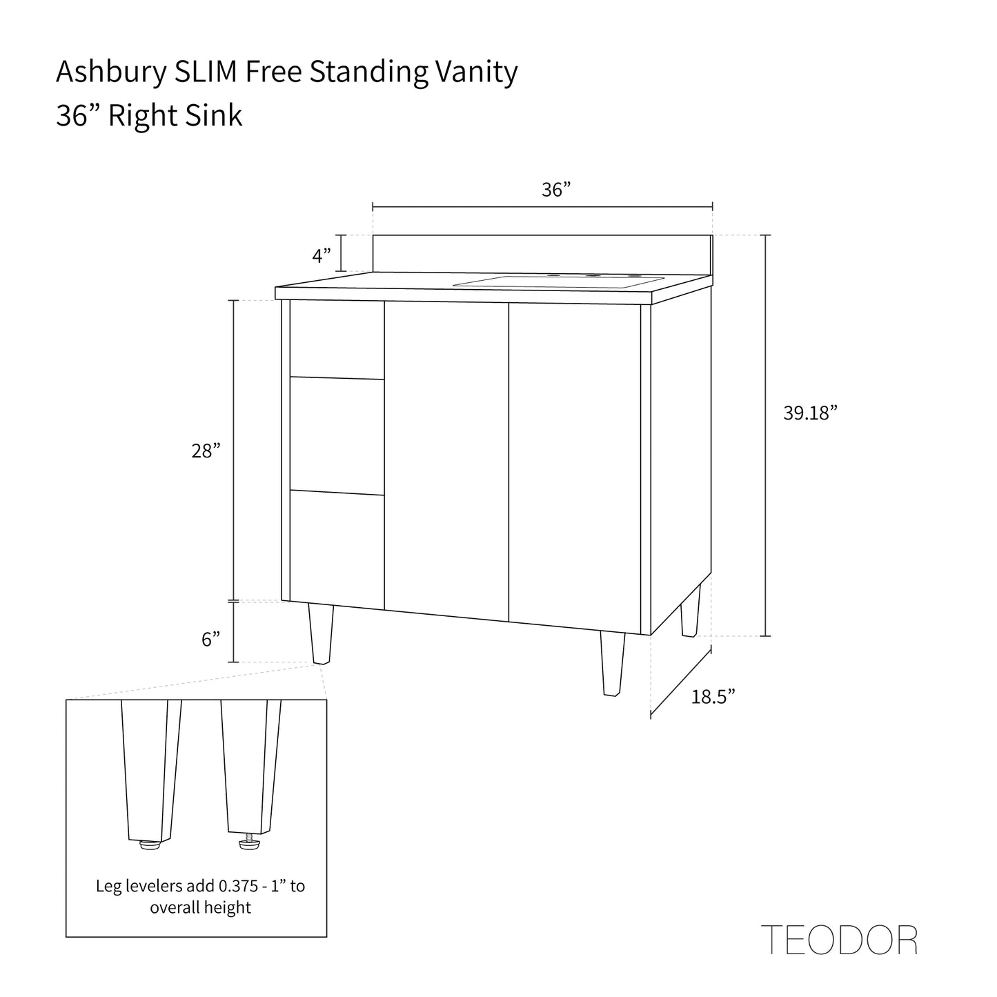 
                  
                    Ashbury SLIM 36" Natural White Oak Bathroom Vanity, Right Sink
                  
                
