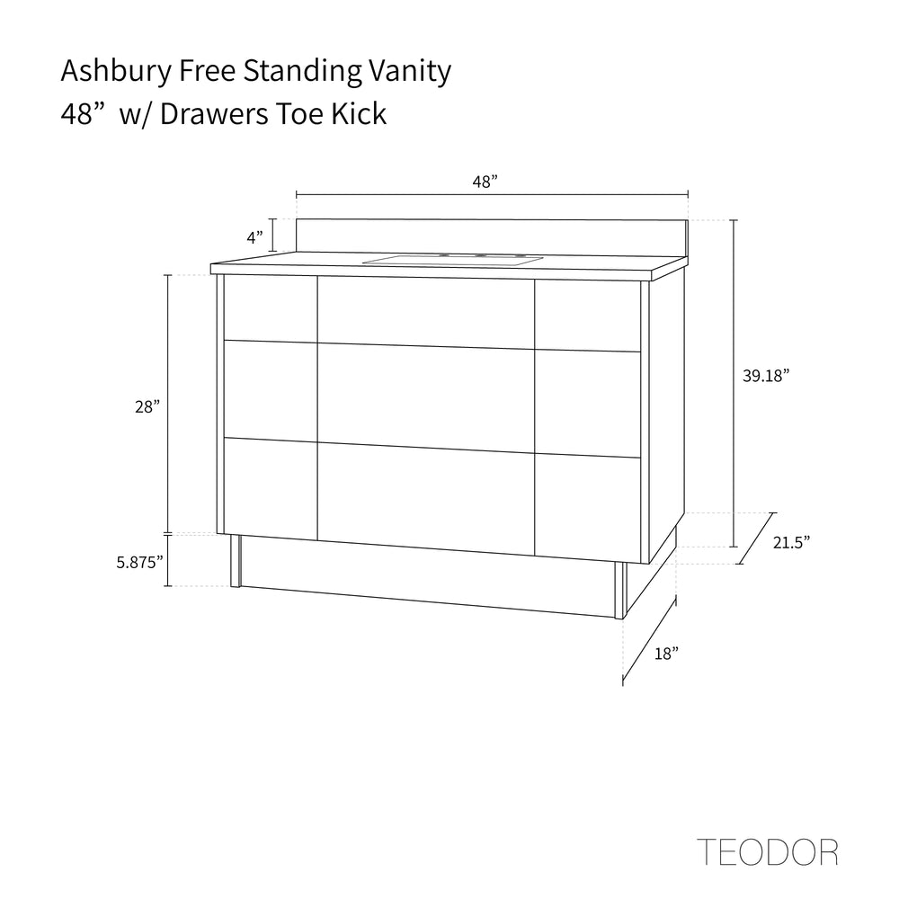 
                  
                    Ashbury 48" Natural White Oak Bathroom Vanity - All Drawers
                  
                