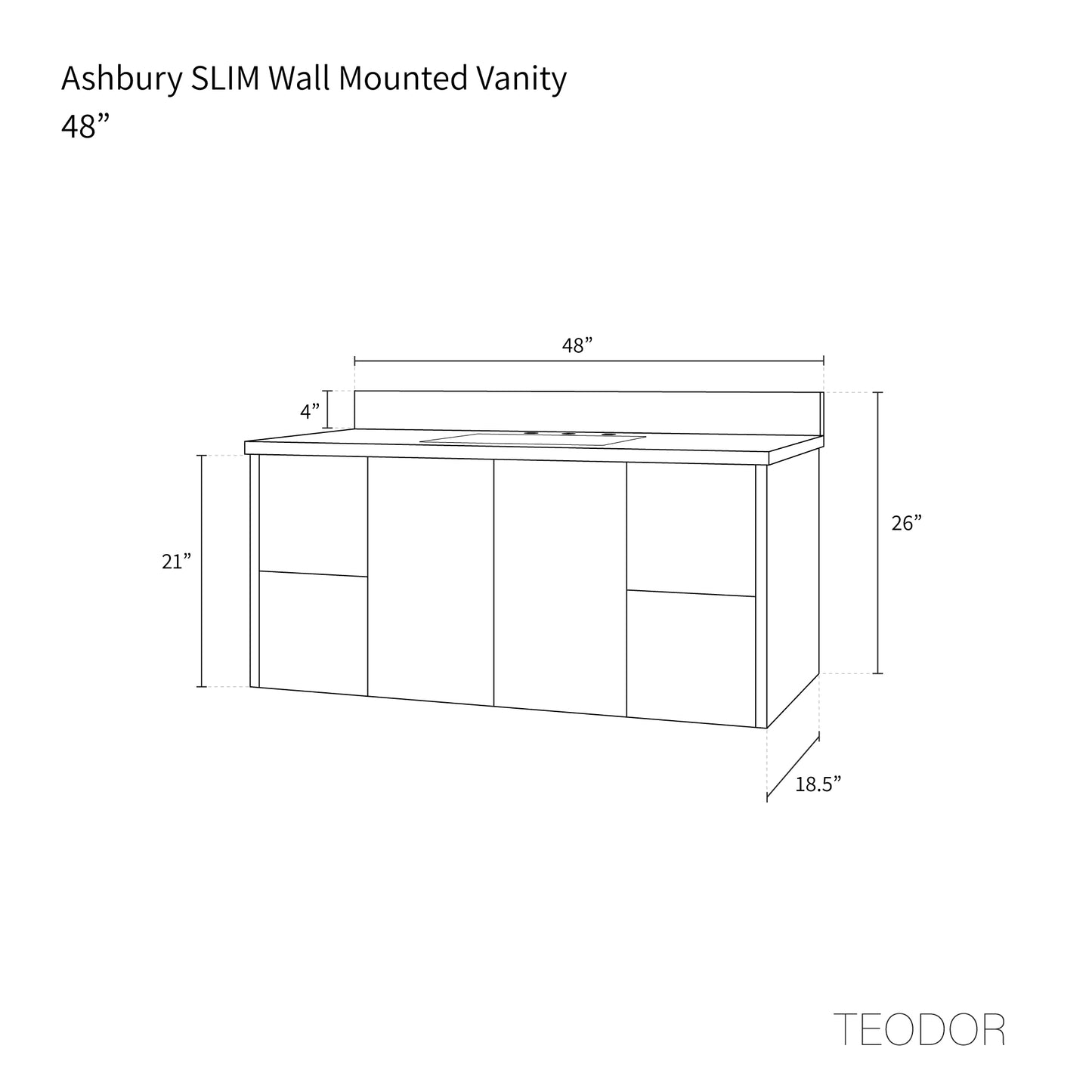 
                  
                    Ashbury SLIM 48" Wall Mount Natural White Oak Bathroom Vanity
                  
                