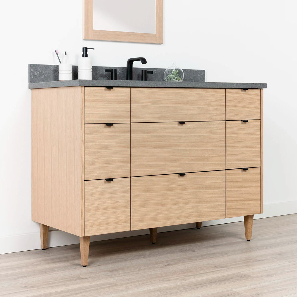 
                  
                    Ashbury 48" Natural White Oak Bathroom Vanity - All Drawers
                  
                