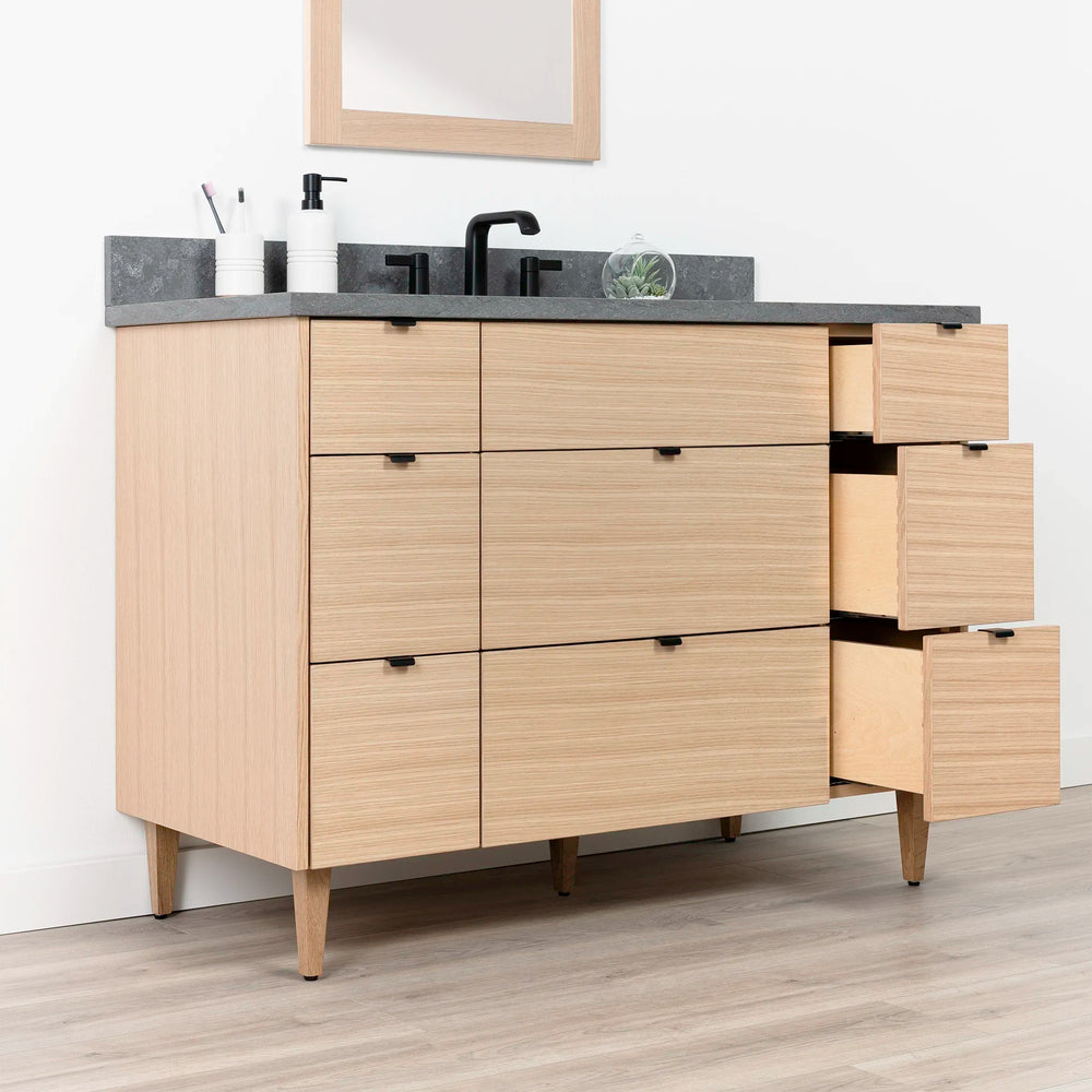 
                  
                    Ashbury 48" Natural White Oak Bathroom Vanity - All Drawers
                  
                