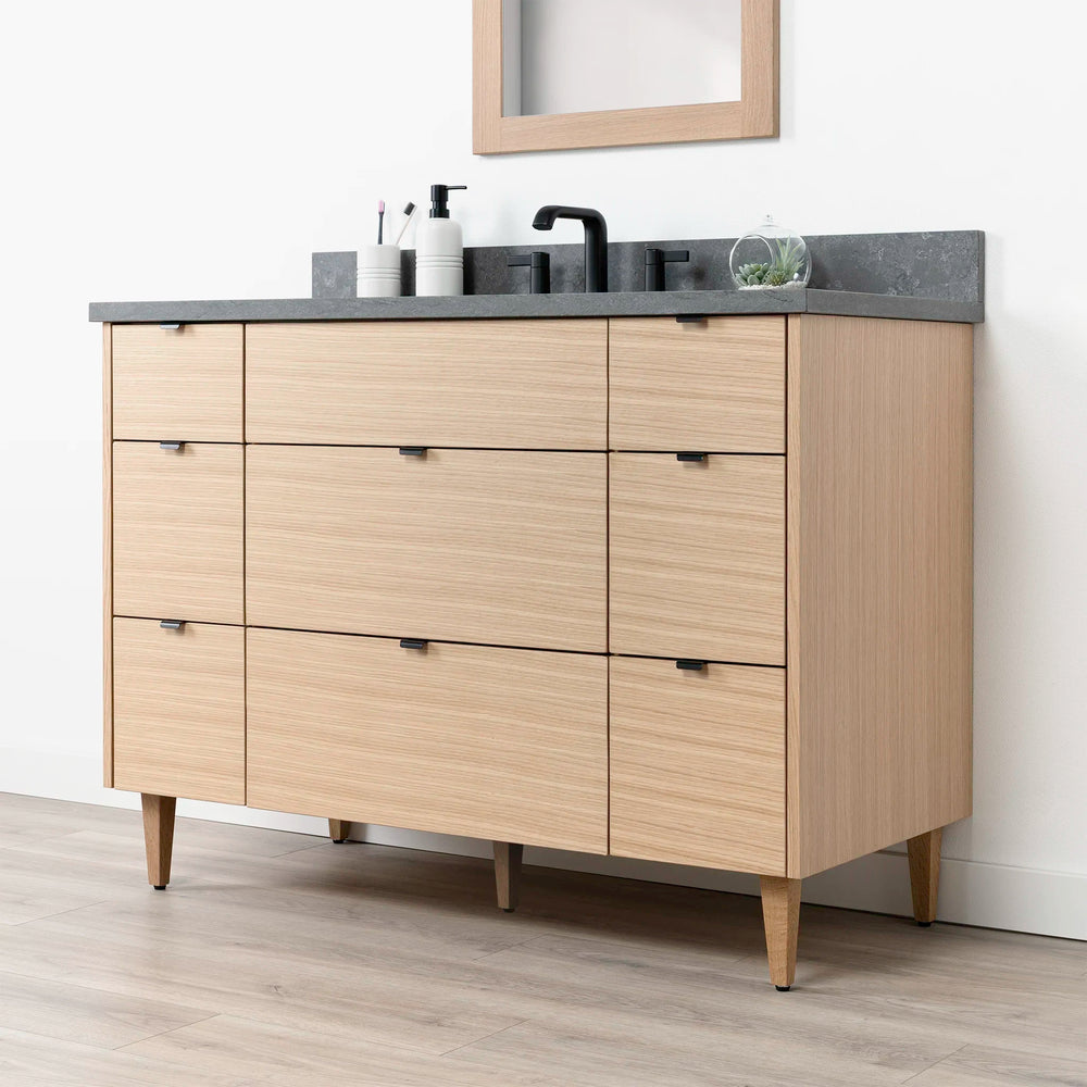 
                  
                    Ashbury 48" Natural White Oak Bathroom Vanity - All Drawers
                  
                