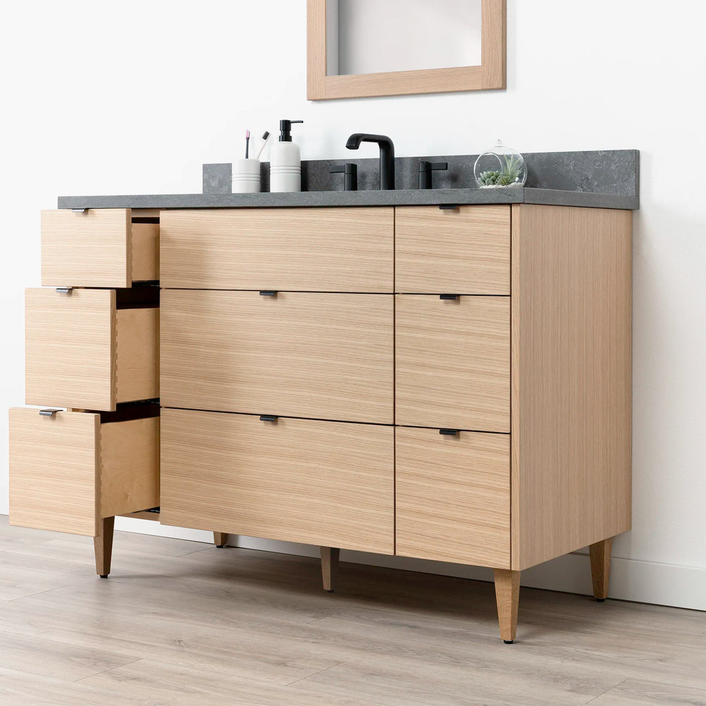 
                  
                    Ashbury 48" Natural White Oak Bathroom Vanity - All Drawers
                  
                