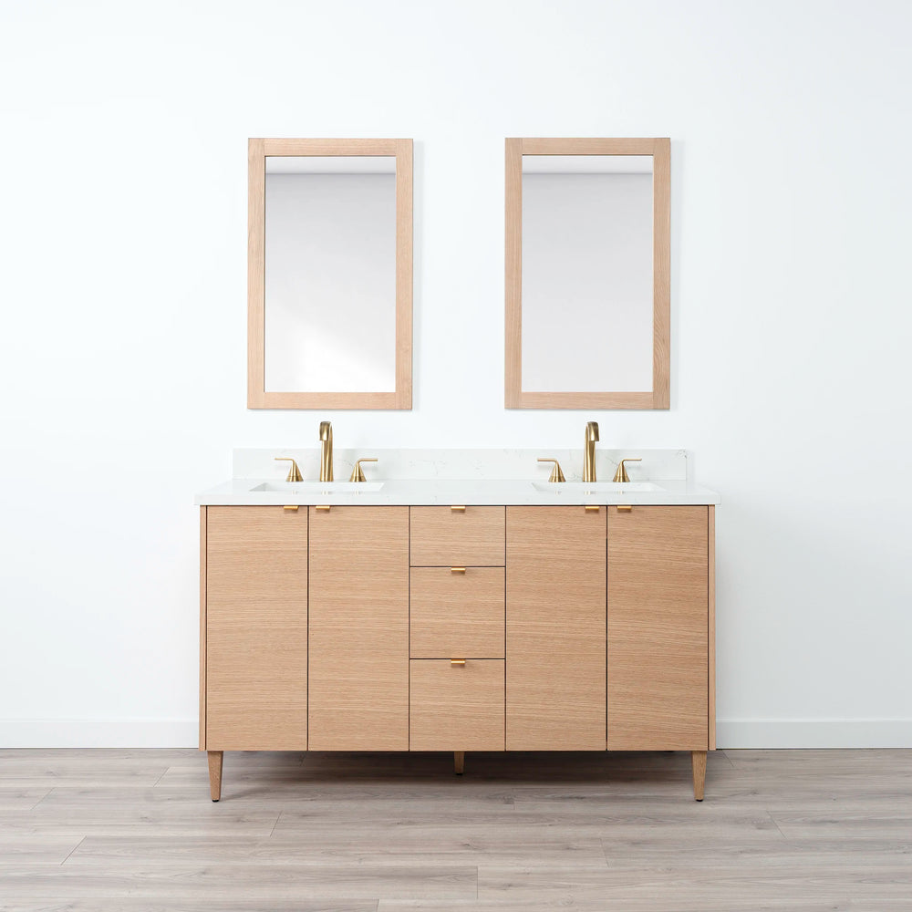 
                  
                    Ashbury 60" Natural White Oak Bathroom Vanity, Double Sink
                  
                