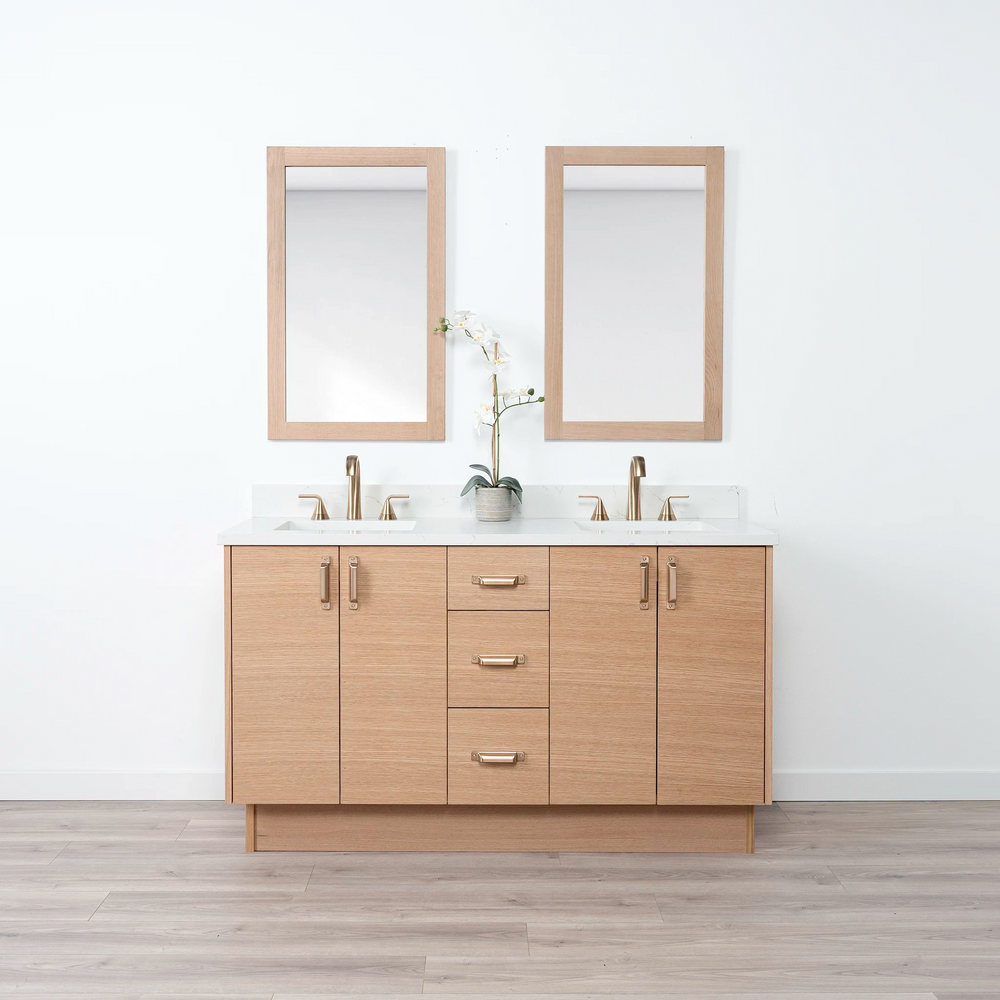 
                  
                    Ashbury 60" Natural White Oak Bathroom Vanity, Double Sink
                  
                