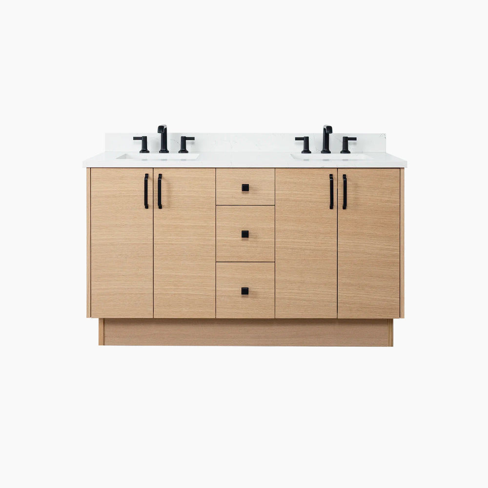 
                  
                    Ashbury 60" Natural White Oak Bathroom Vanity, Double Sink
                  
                