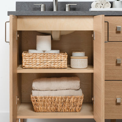 Ashbury 60" Natural White Oak Bathroom Vanity, Double Sink