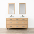 
                  
                    Ashbury SLIM 60" Natural White Oak Bathroom Vanity, Double Sink - All Drawers Teodor Bathroom Vanity Canada
                  
                