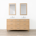 
                  
                    Ashbury SLIM 60" Natural White Oak Bathroom Vanity, Double Sink - All Drawers Teodor Bathroom Vanity Canada
                  
                