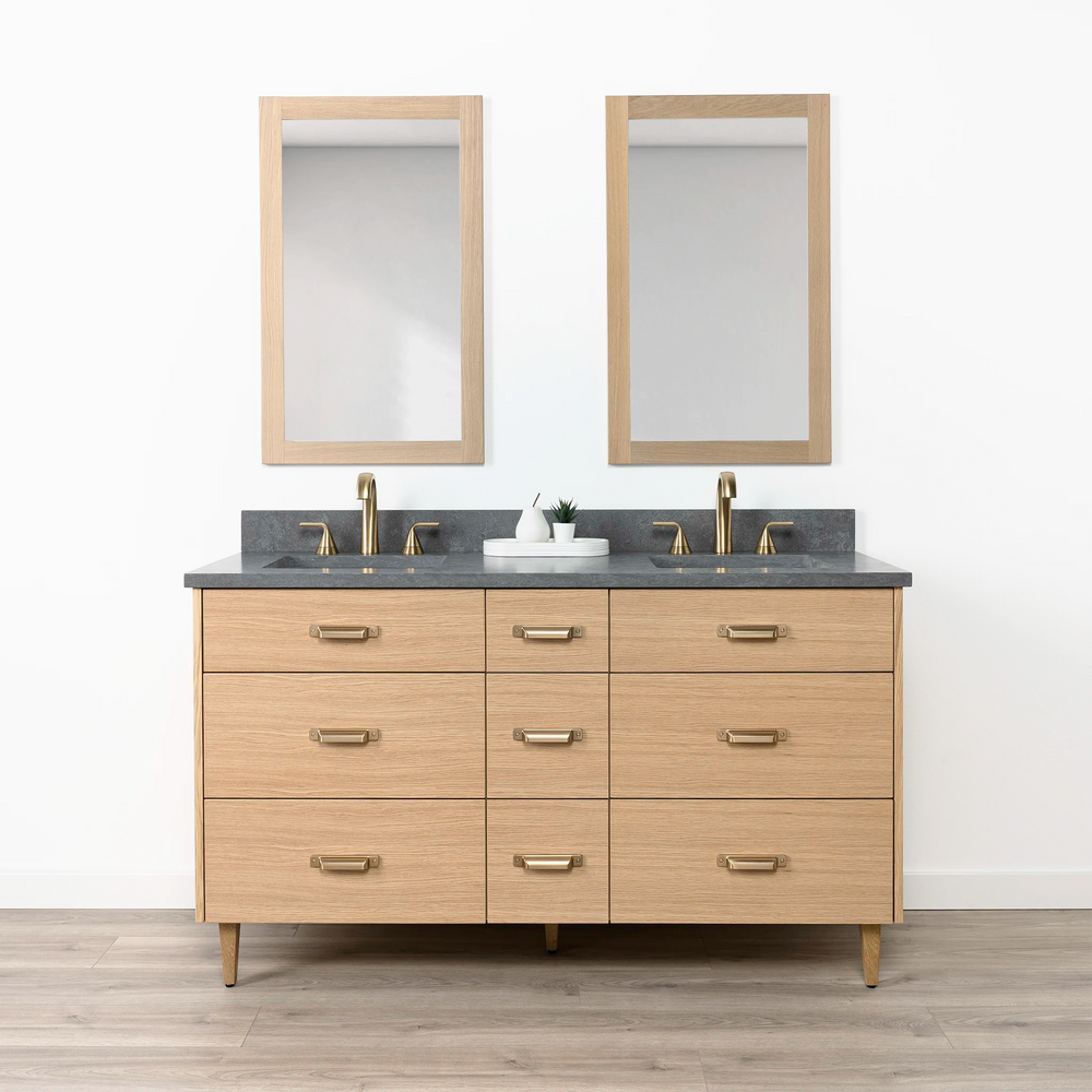 
                  
                    Ashbury 60" Natural White Oak Bathroom Vanity, Double Sink w/ Drawers
                  
                