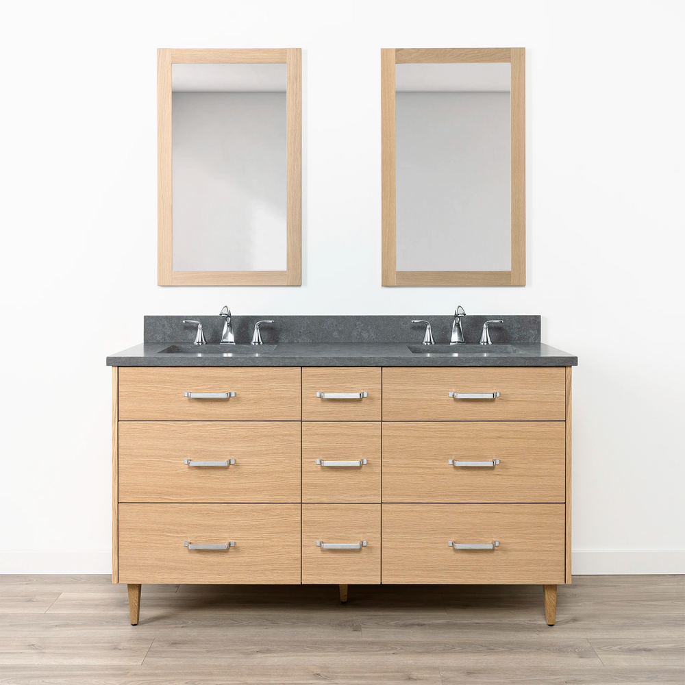 
                  
                    Ashbury 60" Natural White Oak Bathroom Vanity, Double Sink w/ Drawers
                  
                