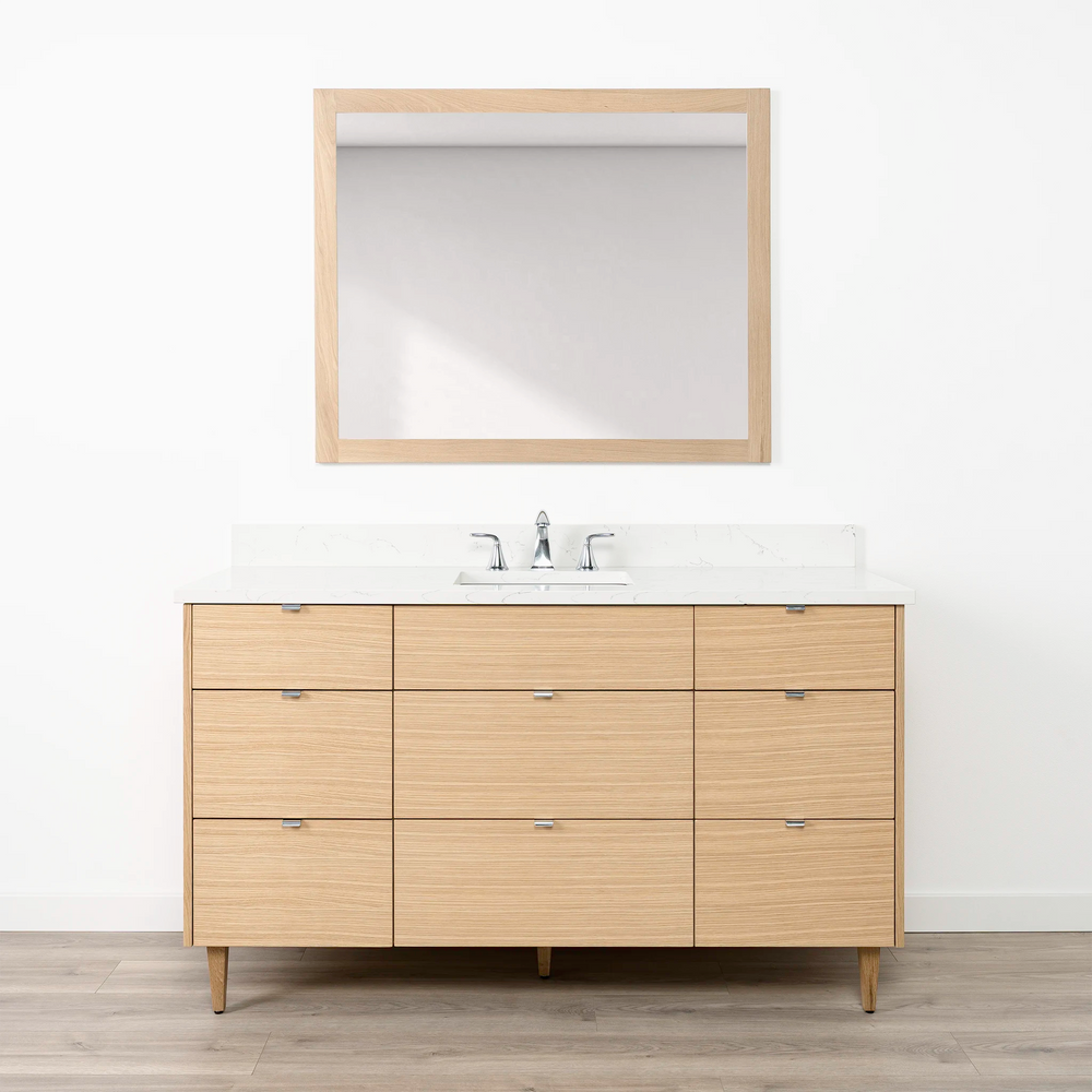 
                  
                    Ashbury 60" Natural White Oak Bathroom Vanity - All Drawers
                  
                