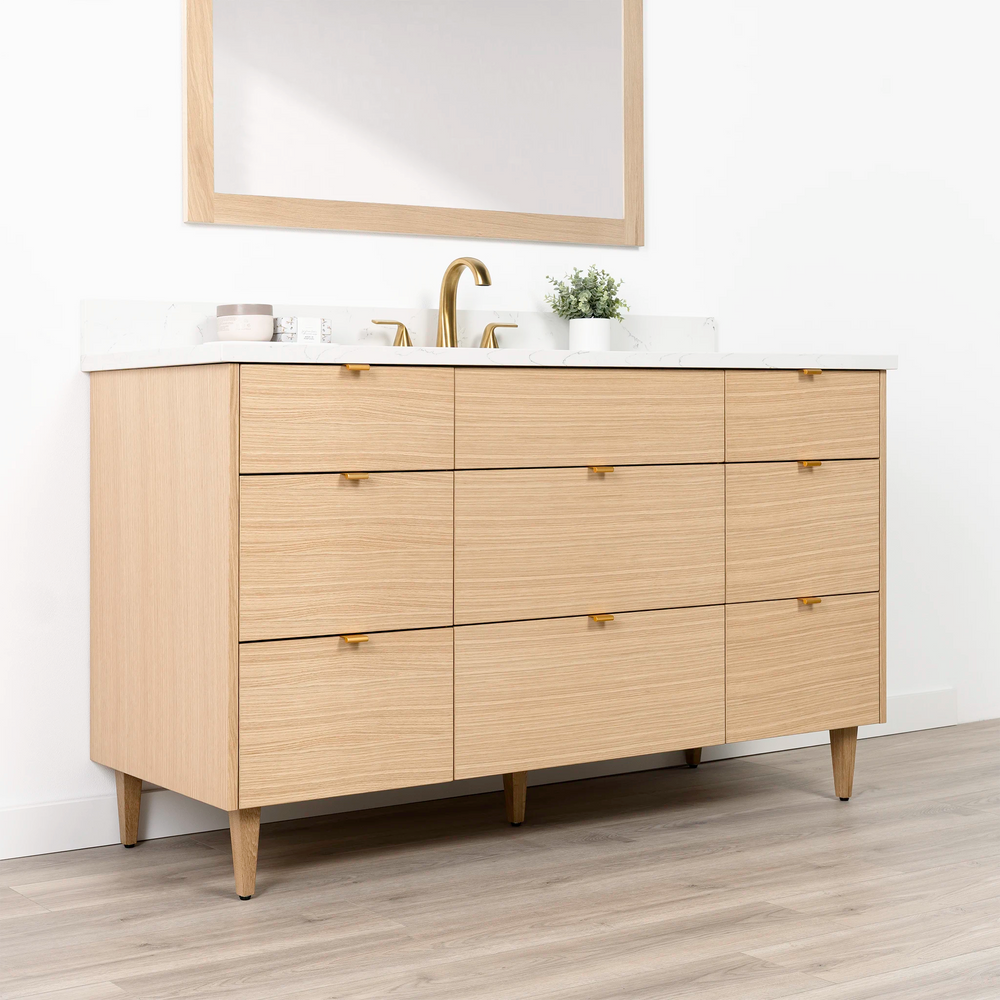 
                  
                    Ashbury 60" Natural White Oak Bathroom Vanity - All Drawers
                  
                