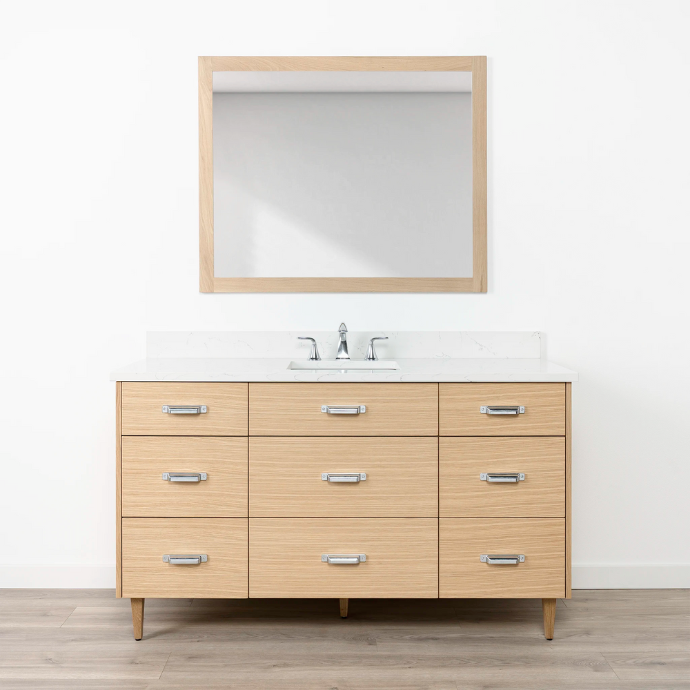 
                  
                    Ashbury 60" Natural White Oak Bathroom Vanity - All Drawers
                  
                