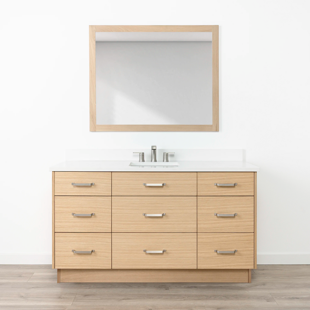 
                  
                    Ashbury 60" Natural White Oak Bathroom Vanity - All Drawers
                  
                