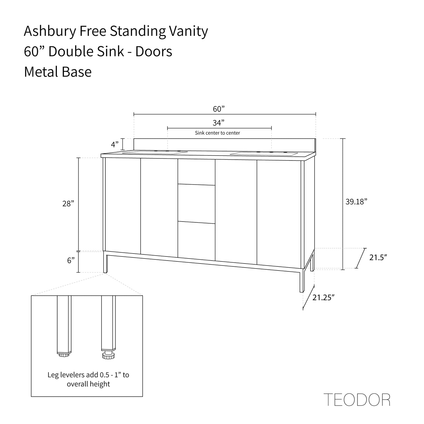 
                  
                    Ashbury 60" Natural White Oak Bathroom Vanity, Double Sink
                  
                