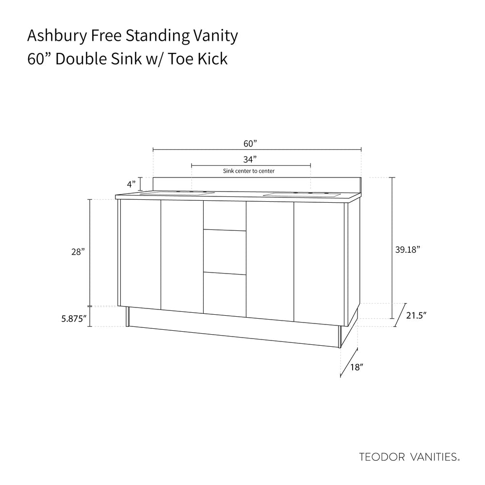 
                  
                    Ashbury SLIM 60" Natural White Oak Bathroom Vanity, Double Sink Teodor Bathroom Vanity Canada
                  
                