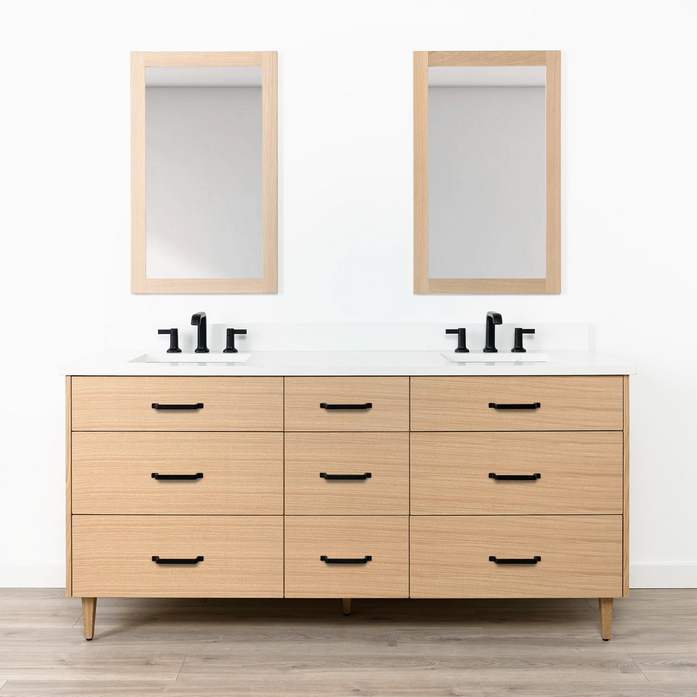 
                  
                    Ashbury 72" Natural White Oak Bathroom Vanity, Double Sink w/ Drawers
                  
                