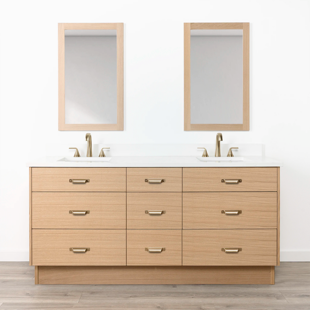 
                  
                    Ashbury 72" Natural White Oak Bathroom Vanity, Double Sink w/ Drawers
                  
                