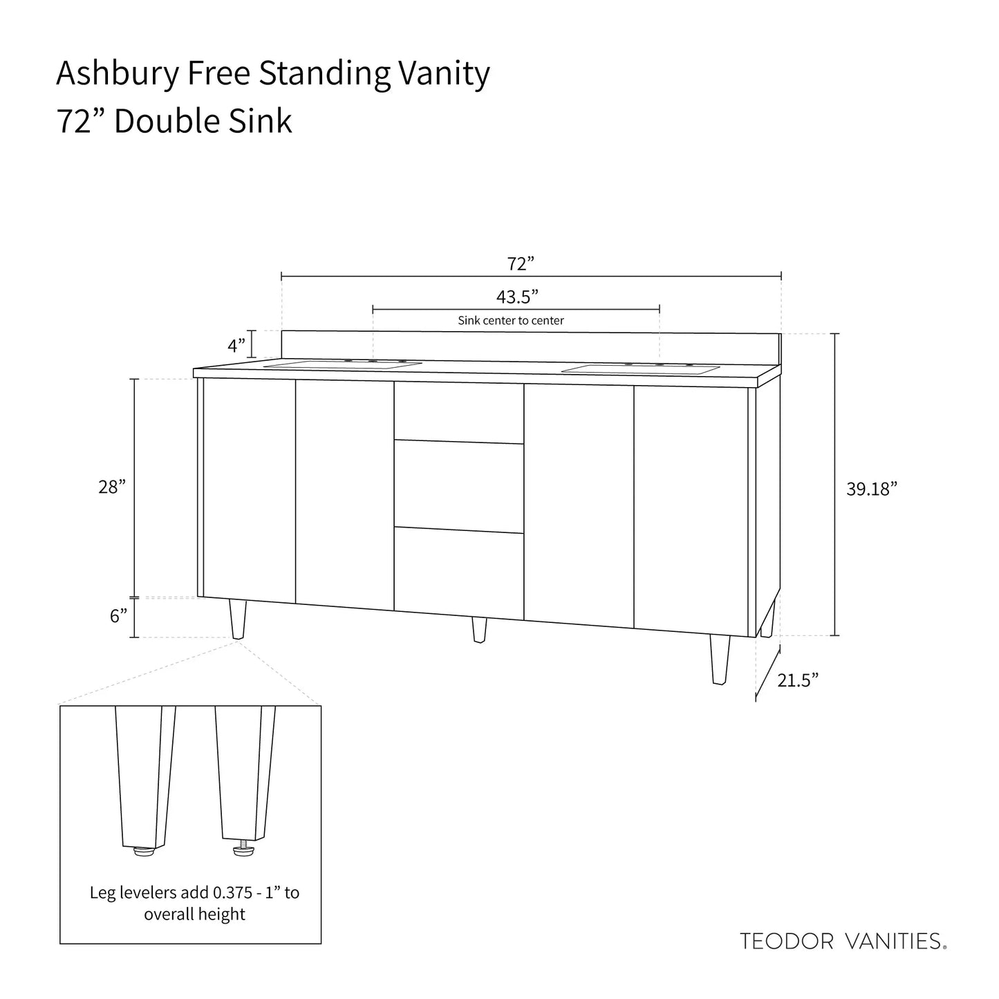 
                  
                    Ashbury SLIM 72" Natural White Oak Bathroom Vanity, Double Sink Teodor Bathroom Vanity Canada
                  
                