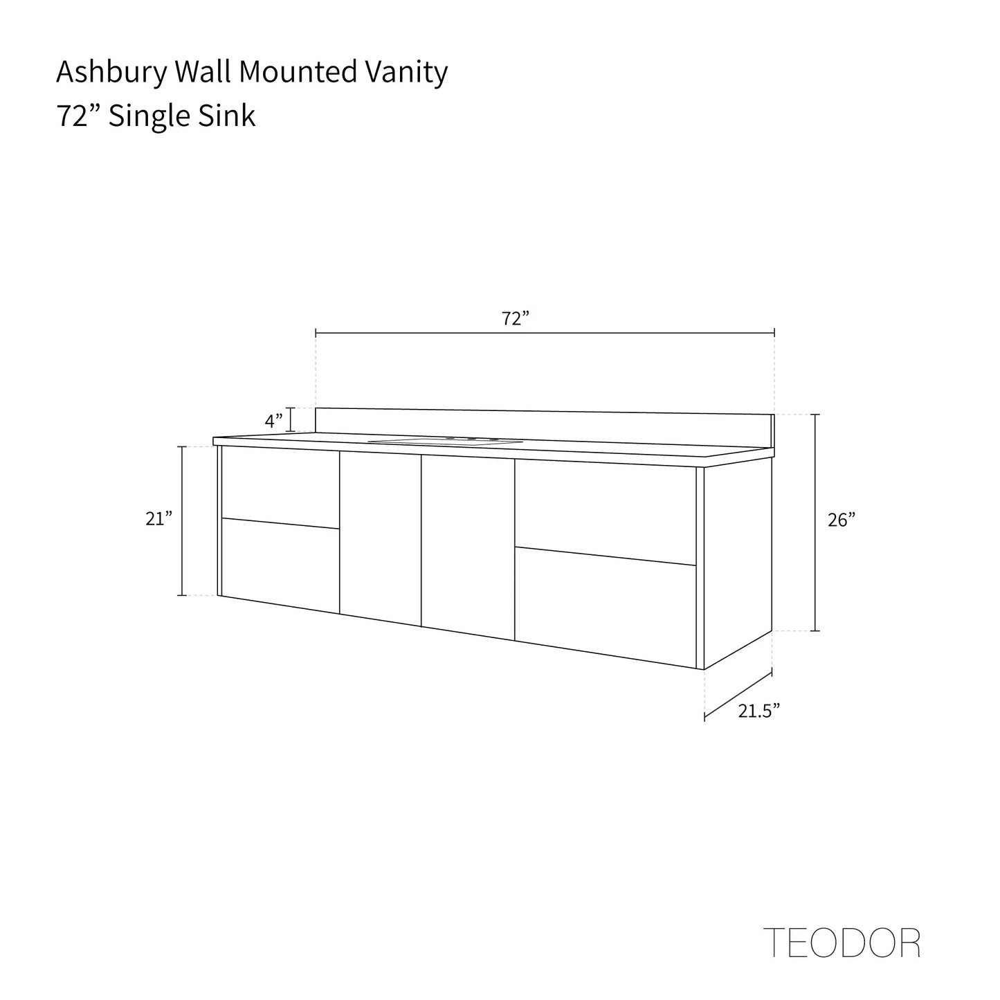 
                  
                    Ashbury SLIM 72" Wall Mount Natural White Oak Bathroom Vanity Teodor Bathroom Vanity Canada
                  
                