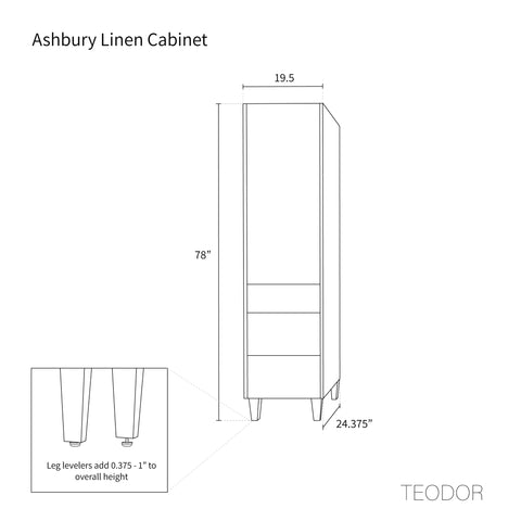 Ashbury Natural White Oak Linen Cabinet