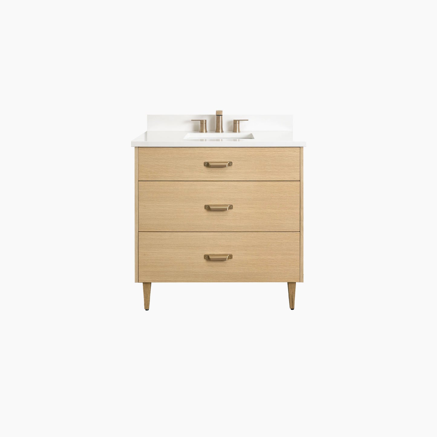 Ashbury SLIM 36" Natural White Oak Bathroom Vanity - All Drawers Teodor Bathroom Vanity Canada