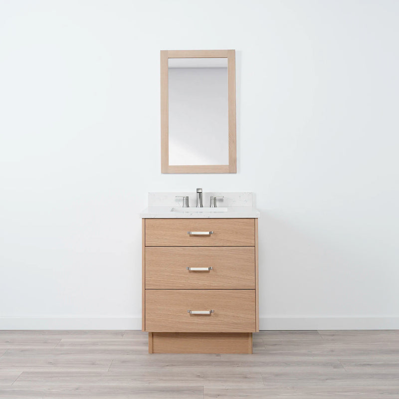 Ashbury 30" Natural White Oak Bathroom Vanity