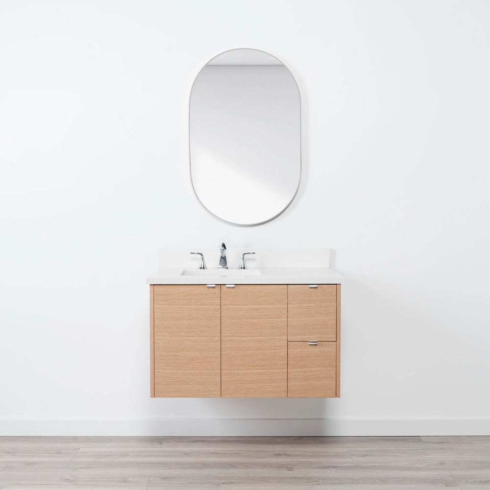 
                  
                    Ashbury 36" Wall Mount Natural White Oak Bathroom Vanity, Left Sink
                  
                