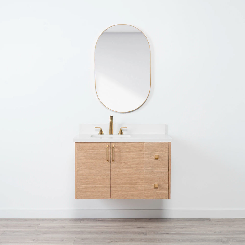 
                  
                    Ashbury 36" Wall Mount Natural White Oak Bathroom Vanity, Left Sink
                  
                