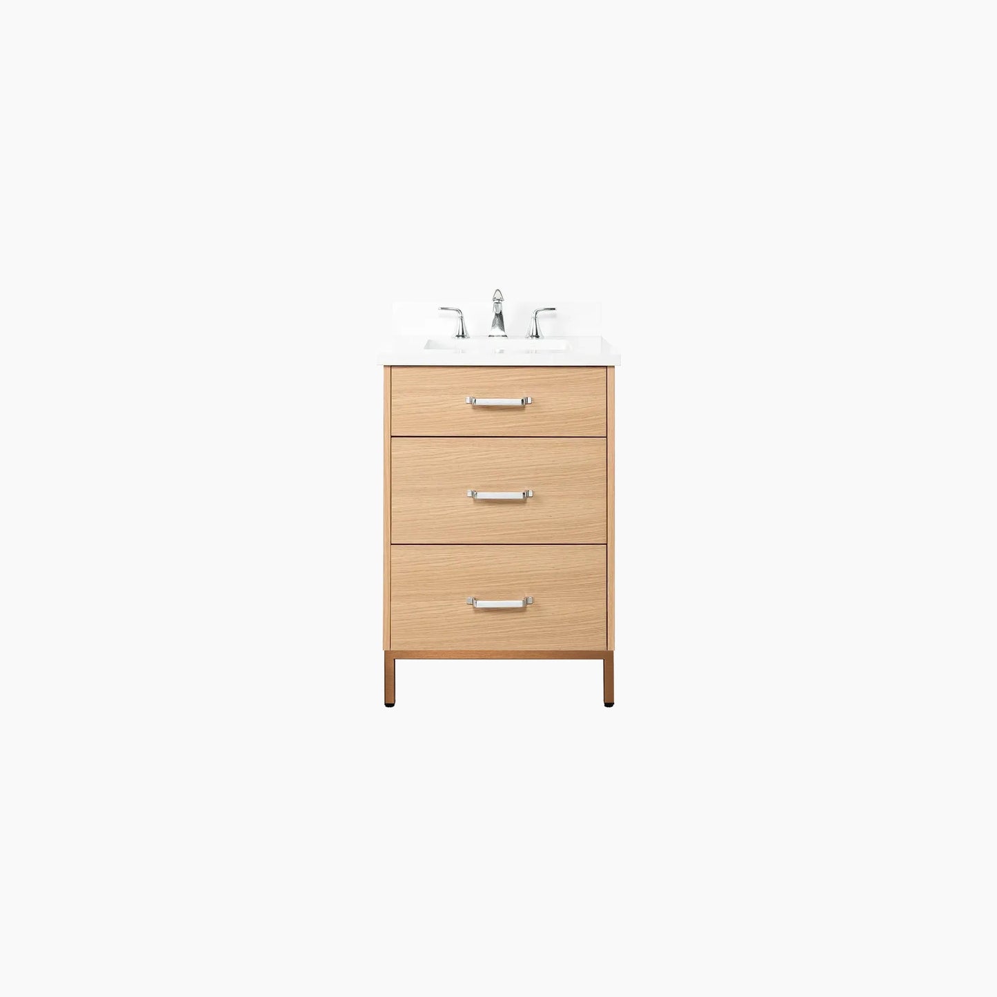 
                  
                    Ashbury 24" Natural White Oak Bathroom Vanity - All Drawers
                  
                