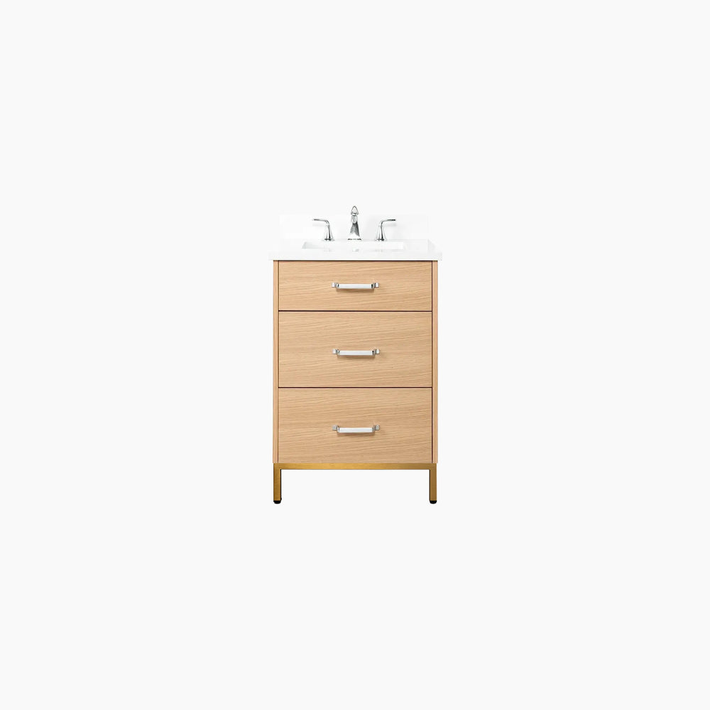 
                  
                    Ashbury 24" Natural White Oak Bathroom Vanity - All Drawers
                  
                