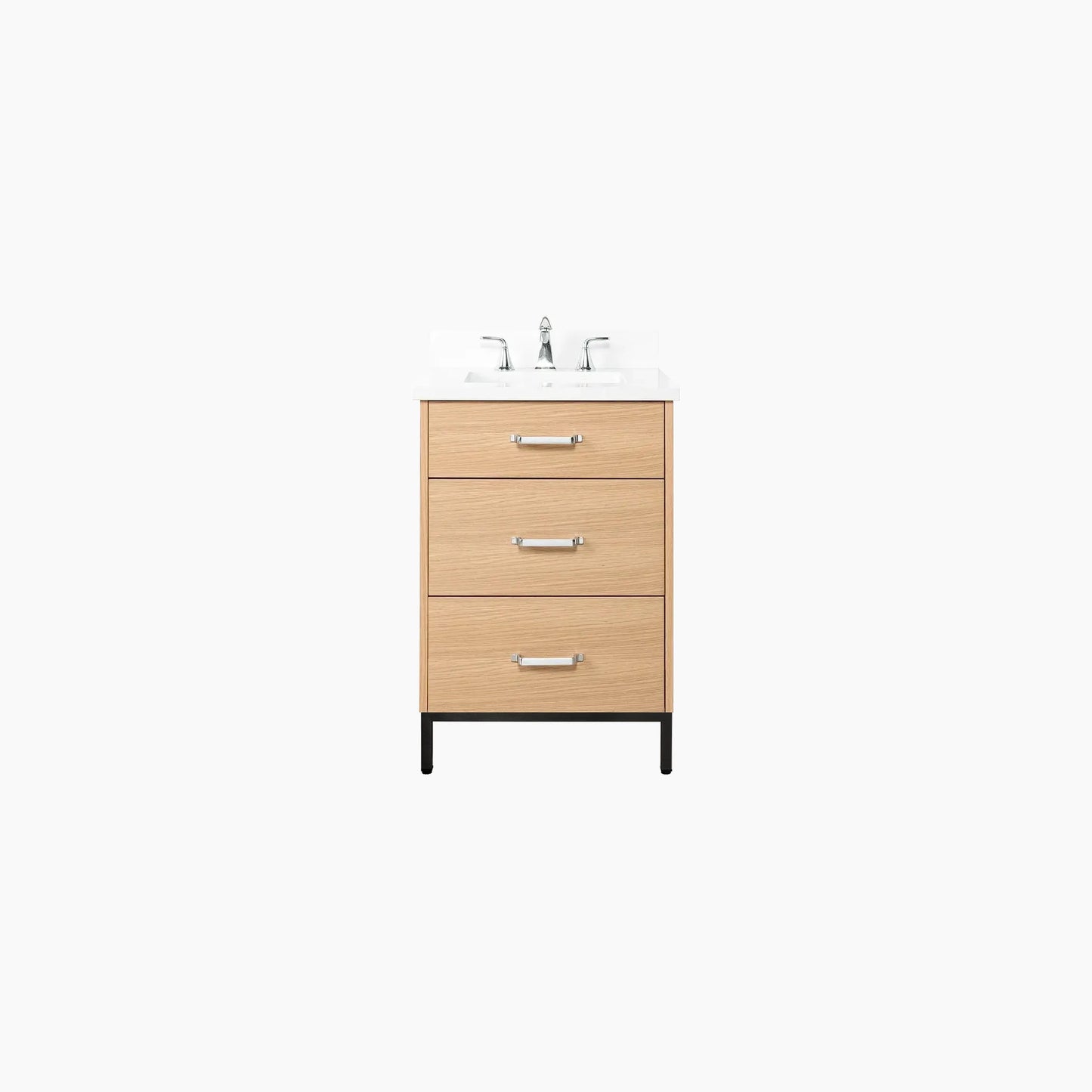 
                  
                    Ashbury 24" Natural White Oak Bathroom Vanity - All Drawers
                  
                