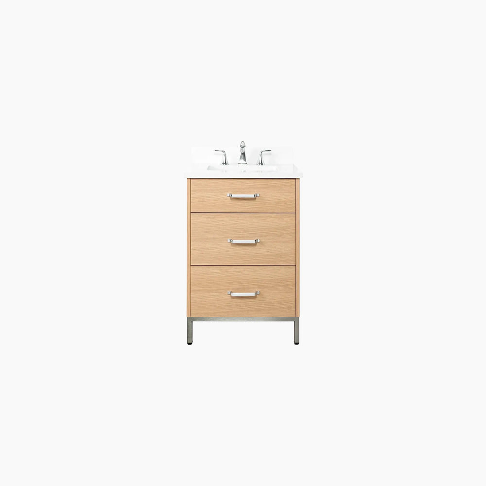 
                  
                    Ashbury 24" Natural White Oak Bathroom Vanity - All Drawers
                  
                