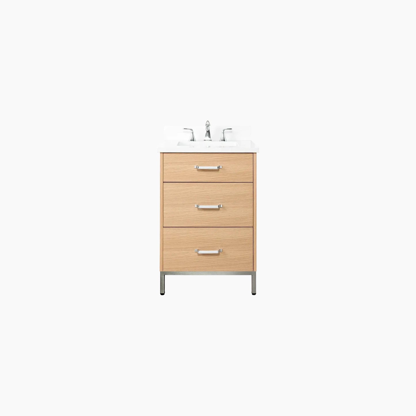 
                  
                    Ashbury 24" Natural White Oak Bathroom Vanity - All Drawers
                  
                
