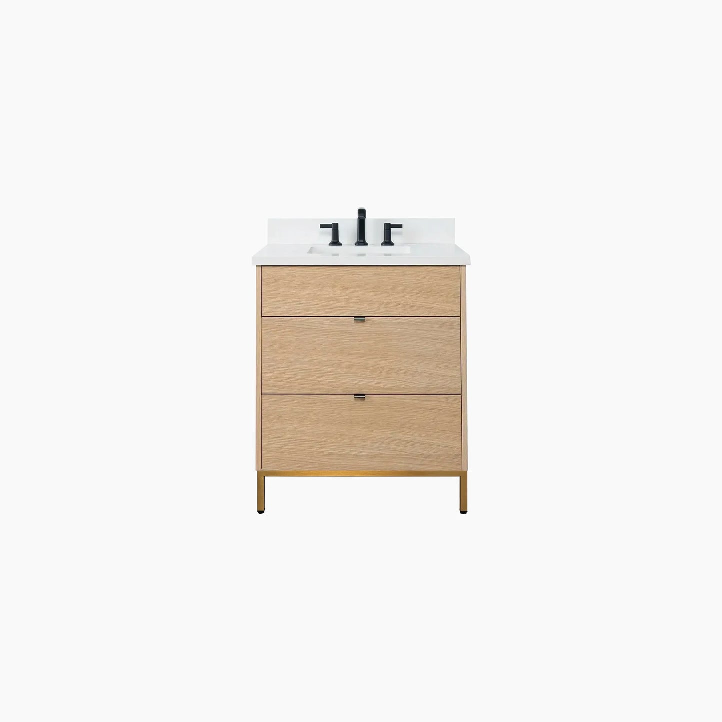 
                  
                    Ashbury 30" Natural White Oak Bathroom Vanity - All Drawers
                  
                